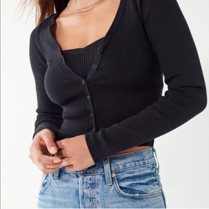UO cropped sweater button up cardigan